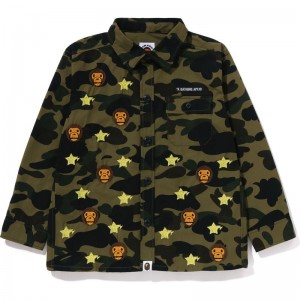 Kids' Bape 1st Camo Baby Milo Sta Military Shirt Shirts Green USA | CS0305935