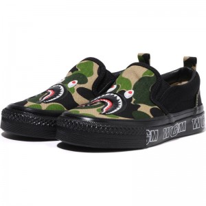 Kids' Bape Abc Camo Shark Patch Slip On Slip On Green USA | ML3918398