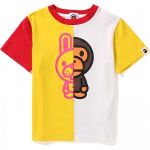 Kids' Bape Baby Milo And Friends Tee Cut And Sewn Yellow USA | EZ7387237