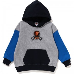 Kids' Bape Baby Milo Color Block Pullover Hoodie Hoodie Grey USA | VD0414344