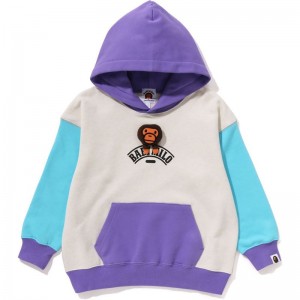 Kids' Bape Baby Milo Color Block Pullover Hoodie Hoodie White USA | XX9581651