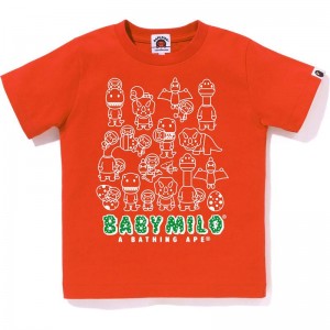Kids' Bape Baby Milo Dinosaurs Tee T Shirts Orange USA | XQ4185715