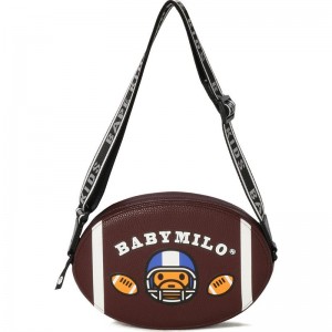 Kids' Bape Baby Milo Football Shoulder Bag Bags Brown USA | BN5501451