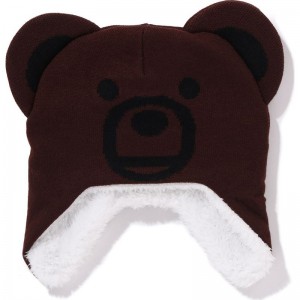 Kids' Bape Baby Milo Friend Knit Cap Caps Brown USA | QV5131911