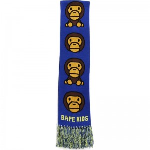 Kids' Bape Baby Milo Knit Scarf Accessories Blue USA | EV2626066