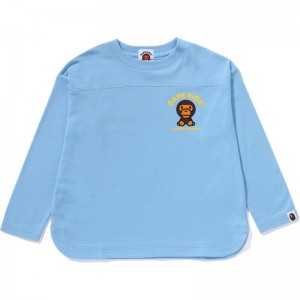 Kids' Bape Baby Milo L/S Tee Relaxed Fit T Shirts Sax USA | ML3772972