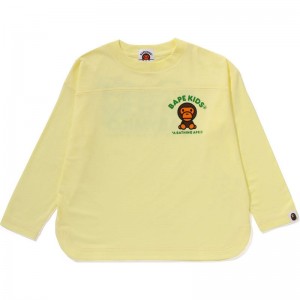 Kids' Bape Baby Milo L/S Tee Relaxed Fit T Shirts Yellow USA | TA3223223