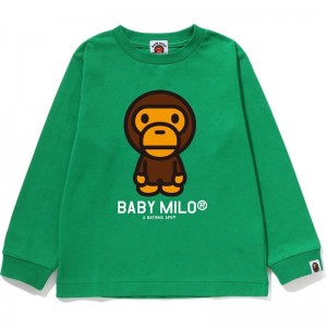 Kids' Bape Baby Milo L/S Tee T Shirts Green USA | UD0966196