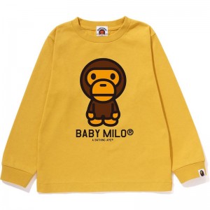 Kids' Bape Baby Milo L/S Tee T Shirts Yellow USA | TM0076106