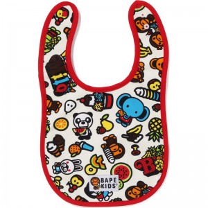 Kids' Bape Baby Milo Mixed Fruit Bib Accessories Ivory USA | SR7137517