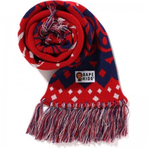 Kids' Bape Baby Milo Nordic Knit Scarf Accessories Red USA | NN1234824
