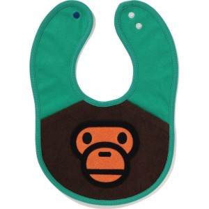 Kids' Bape Baby Milo Pile Bib Accessories Green USA | QB6337737