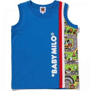 Kids' Bape Baby Milo Racing Tank Top T Shirts Blue USA | OA6136116