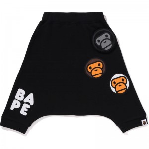 Kids' Bape Baby Milo Sarouel Sweat Shorts Shorts Black USA | XM3732872