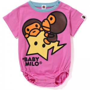 Kids' Bape Baby Milo Sta Bodysuit Relaxed Fit Underwear Pink USA | FP9218528