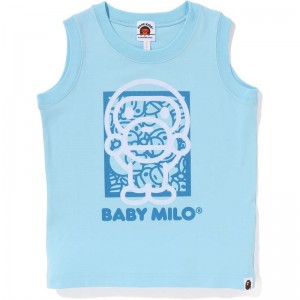 Kids' Bape Baby Milo Tank Top T Shirts Sax USA | OI6167617