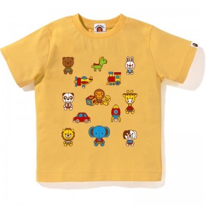 Kids' Bape Baby Milo Toy Box Tee #1 T Shirts Yellow USA | RF8397537