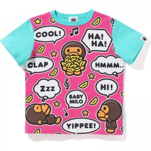 Kids' Bape Big Baby Milo Speech Balloon Tee Cut And Sewn Green USA | BF9446646