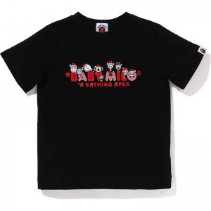 Kids' Bape Christmas Baby Milo Tee T Shirts Black USA | RP7466246