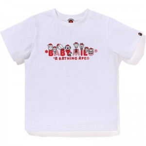 Kids' Bape Christmas Baby Milo Tee T Shirts White USA | KP9023003