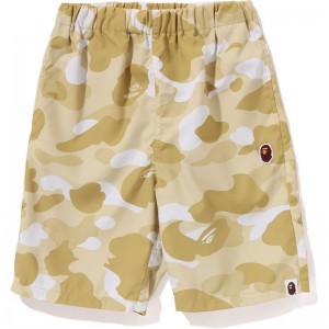 Kids' Bape Color Camo Ape Head One Point Beach Shorts Jr Shorts Yellow USA | QH9747977
