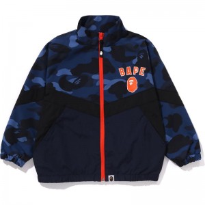 Kids' Bape Color Camo Block Jacket Loose Fit Jackets Navy USA | AB9872882