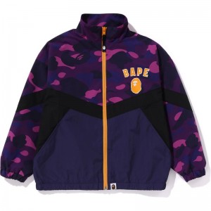 Kids' Bape Color Camo Block Jacket Loose Fit Jackets Purple USA | ZG7687467