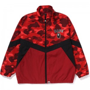 Kids' Bape Color Camo Block Jacket Loose Fit Jackets Red USA | EL3861981