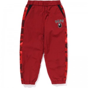 Kids' Bape Color Camo Block Track Pants Loose Fit Pants Red USA | PS7635465