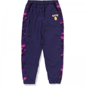 Kids' Bape Color Camo Block Track Pants Loose Fit Pants Purple USA | YQ2652362