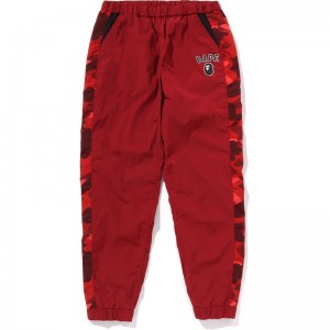 Kids' Bape Color Camo Block Track Pants Loose Fit Pants Red USA | QJ2345335