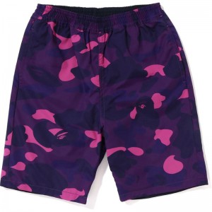 Kids' Bape Color Camo Shark Reversible Shorts Shorts Purple USA | HO6779779