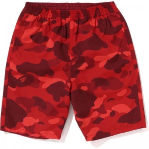Kids' Bape Color Camo Shark Reversible Shorts Shorts Red USA | IS3801781