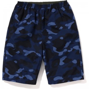 Kids' Bape Color Camo Shark Reversible Shorts Shorts Navy USA | DU5786476