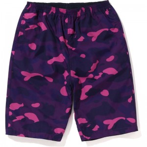 Kids' Bape Color Camo Shark Reversible Shorts Shorts Purple USA | BA4026206
