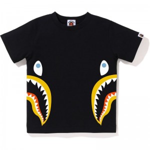 Kids' Bape Colors Side Shark Tee T Shirts Black USA | GO0735075