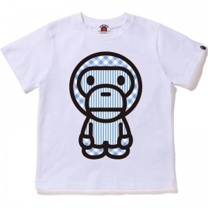 Kids' Bape Crazy Big Baby Milo Tee T Shirts White USA | XL8130210