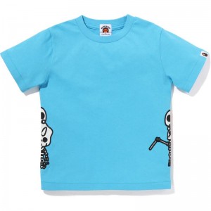 Kids' Bape Glow In The Dark Bone Dinosaur Tee T Shirts Sax USA | RK0531351