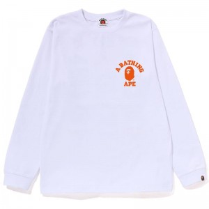 Kids' Bape Liquid Camo Ape Head L/S Tee Jr T Shirts White Green USA | IF7091701