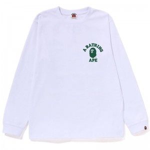 Kids' Bape Liquid Camo Ape Head L/S Tee Jr T Shirts White USA | UW8001901