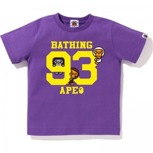 Kids' Bape Milo Football 93 Tee T Shirts Purple USA | IC5171211