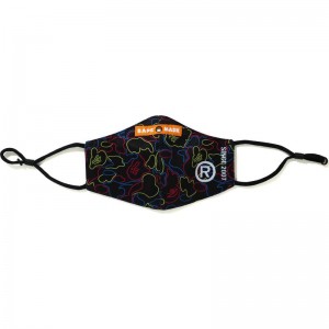 Kids' Bape Neon Camo Mask Accessories Black USA | QY9913993