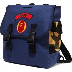 Kids' Bape Patch Haversack Bags Navy USA | WL4551551