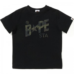 Kids' Bape Reflector 1st Camo Sta Logo Tee T Shirts Black Green USA | QG3318938