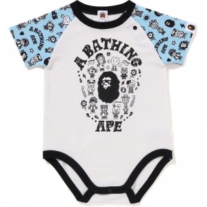Kids' Bape X Chocomoo Milo Friends Bodysuit Pake Set Underwear White USA | KN3606766