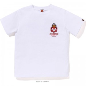 Kids' Bape X Shin Kamen Rider #1 Baby Milo Tee T Shirts White USA | VG6457147
