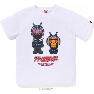 Kids' Bape X Shin Kamen Rider No.0 Baby Milo Tee T Shirts White USA | CE1676066