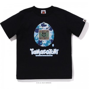 Kids' Bape X Tamagotchi Tee #2 T Shirts Black Blue USA | XH8364534