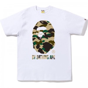Men Bape 1st Camo By Bathing Ape Tee T Shirts White Yellow USA | LC1661461