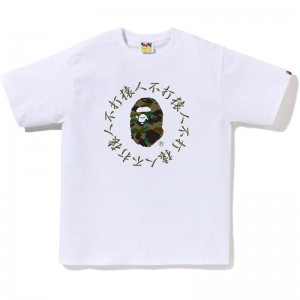 Men Bape 1st Camo Kanji Logo Tee T Shirts White USA | ZZ6922492